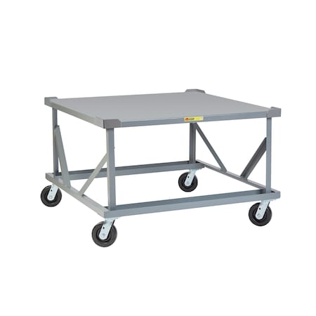 Little Giant Mobile Pallet Stand, 42" x 48" Solid Deck, Fixed Height, Load Retainer PDFS42486PHLR